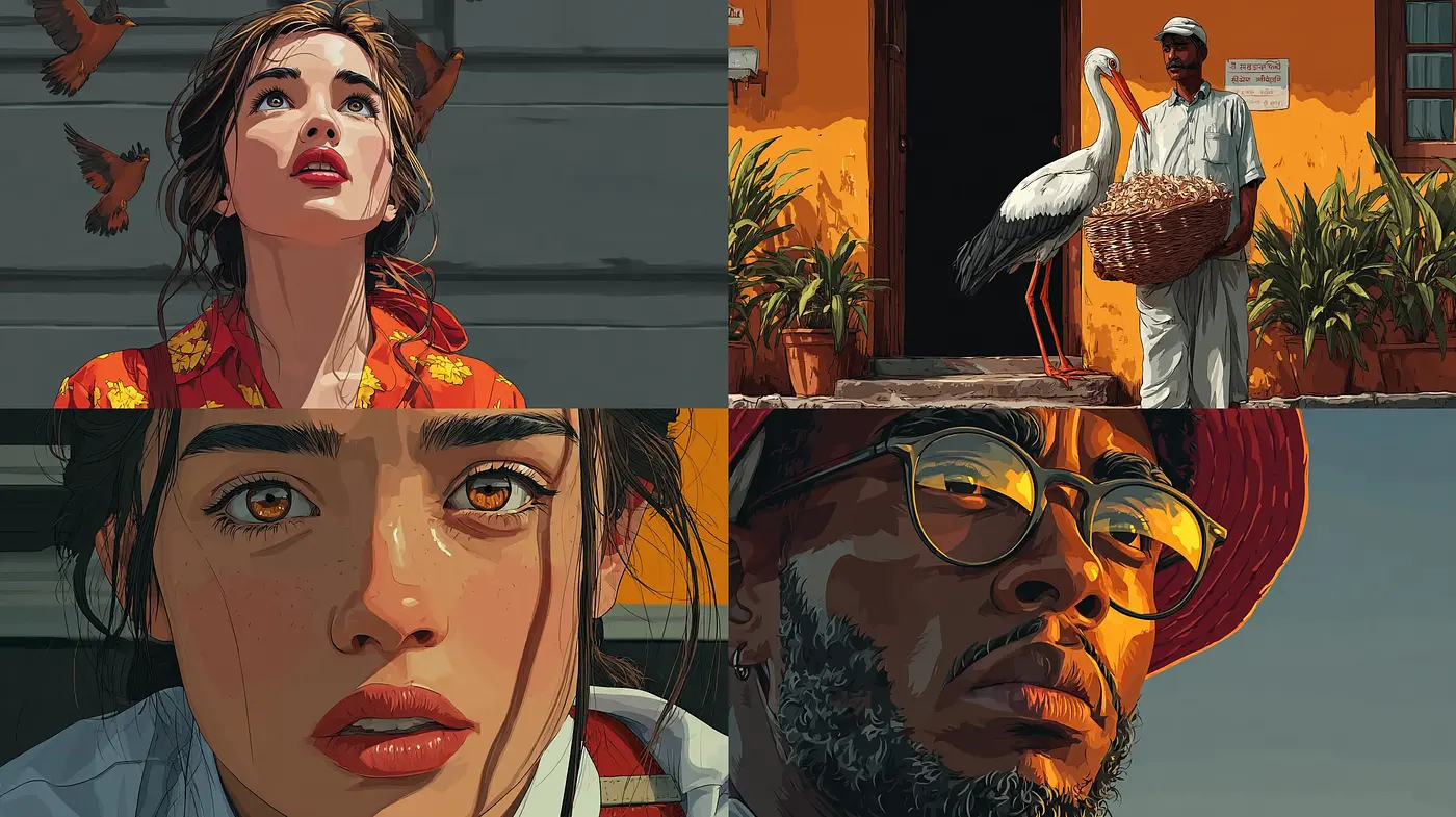 Contemporary Portraiture with Vibrant Cultural Elements - Midjourney sref style