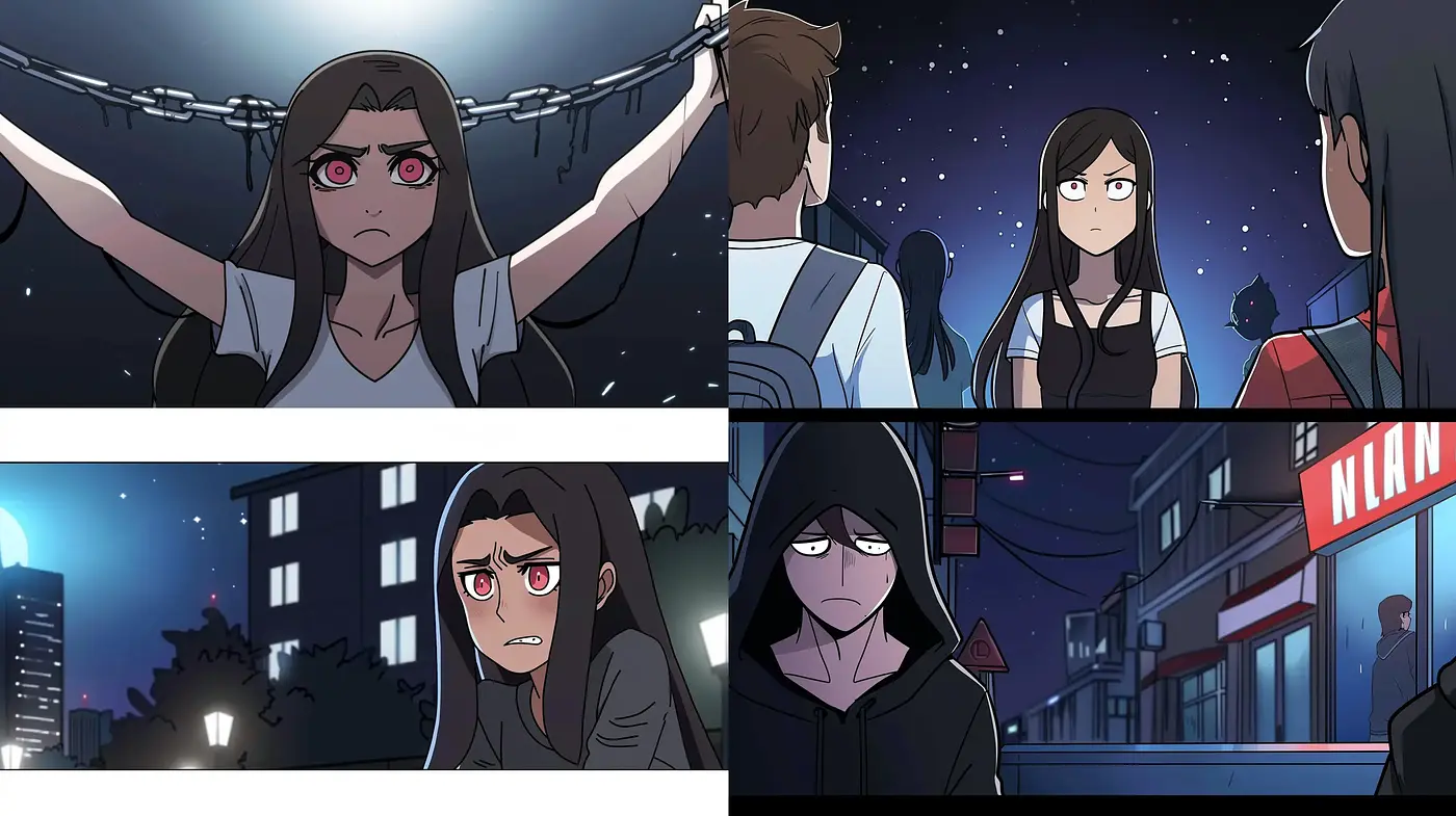 Nocturnal Anime-Inspired Urban Tale Visuals - Midjourney sref style