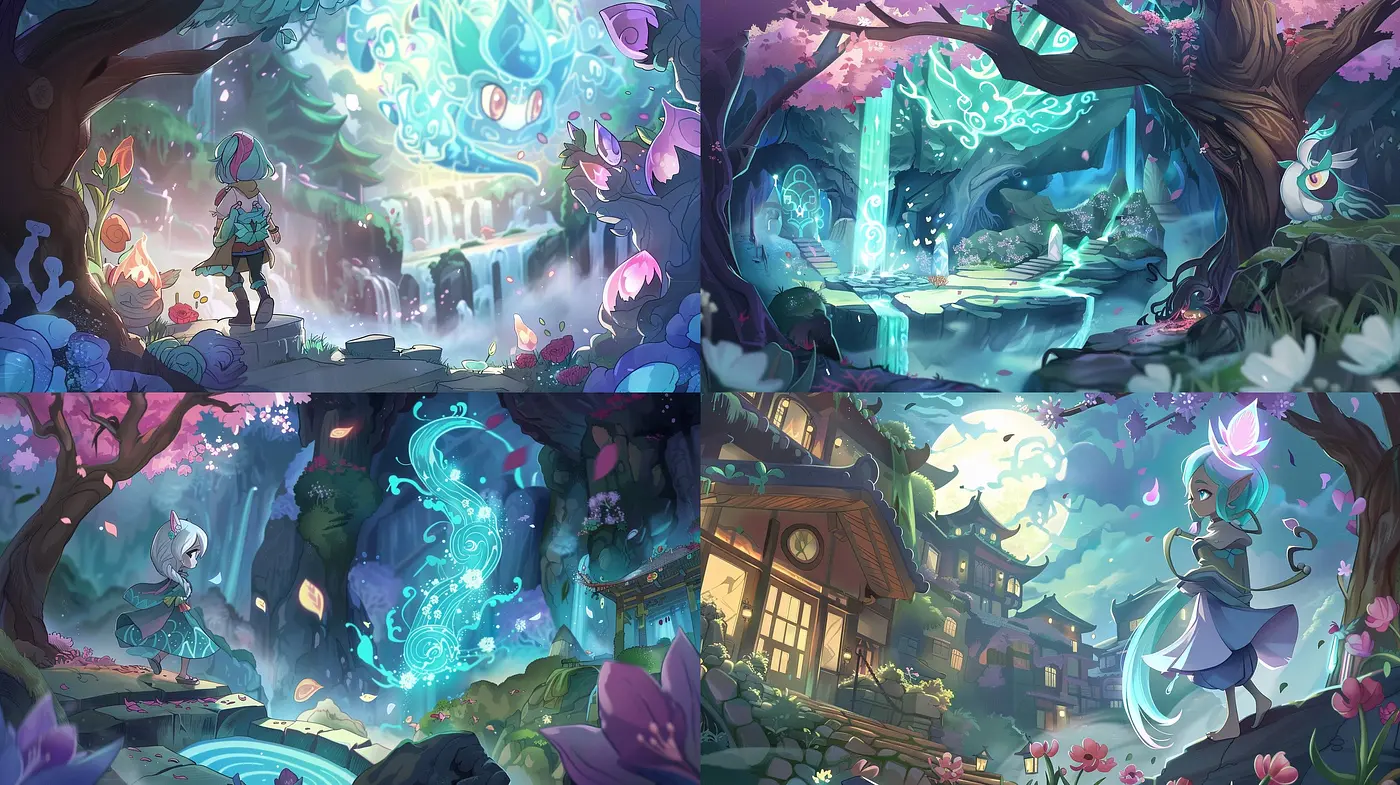 Enchanted Twilight Dreamscape: A Cohesive Fusion of Surreal Fantasy and Ethereal Nature - Midjourney sref style