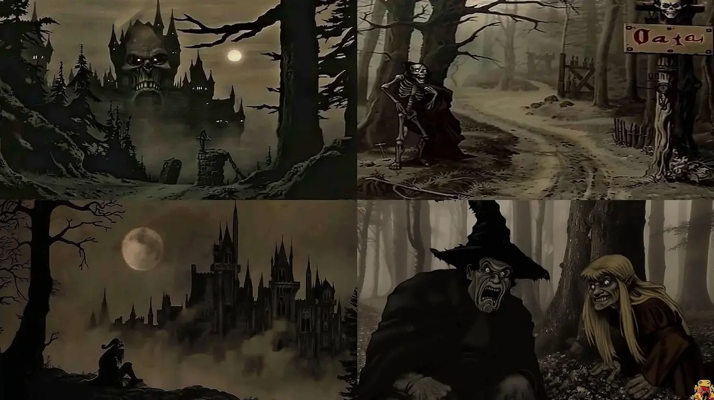 Mysterious Gothic Imagery with Haunting Atmosphere and Dark Fantasy Elements - Midjourney sref style