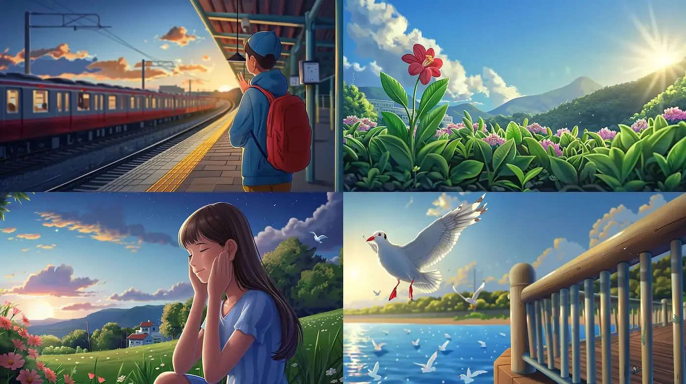 Vibrant and Serene Illustrations with a Touch of Whimsy - Midjourney sref style