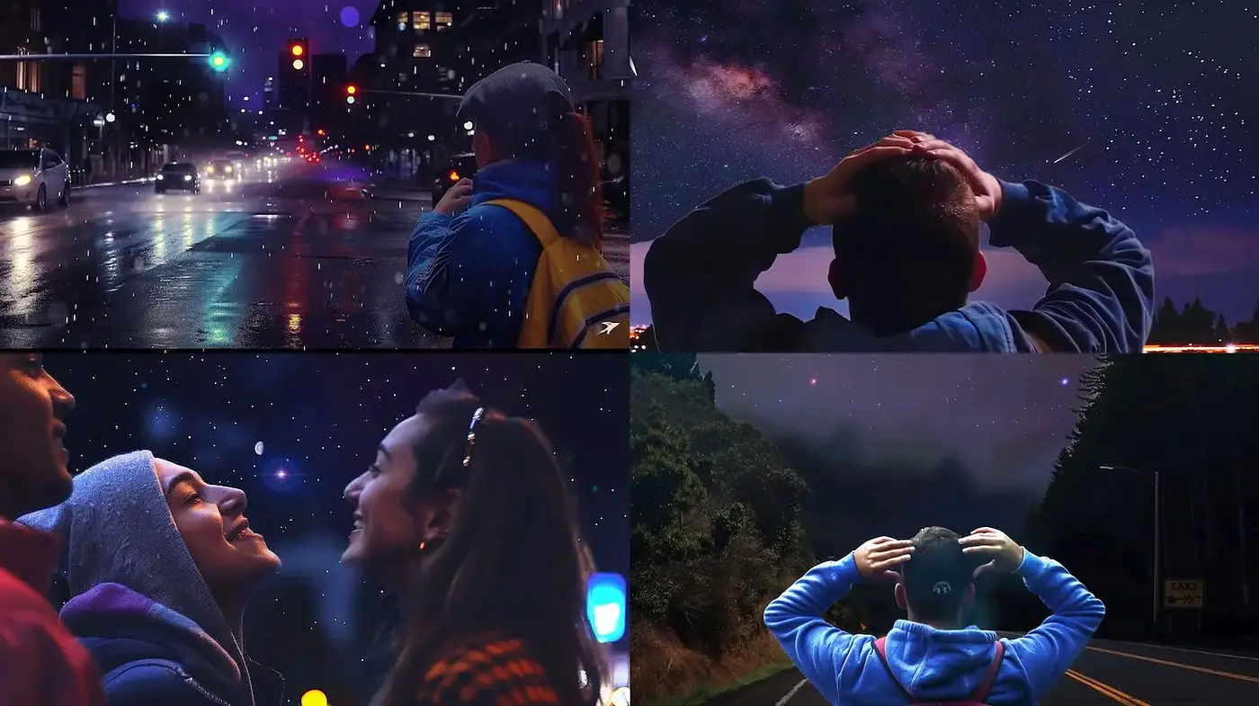 Ethereal nighttime scenes with a blend of urban and natural landscapes - Midjourney sref style