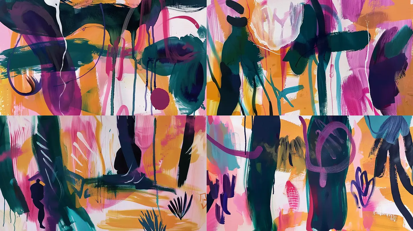 Expressive Brushstroke Harmony in Abstract Composition - Midjourney sref style