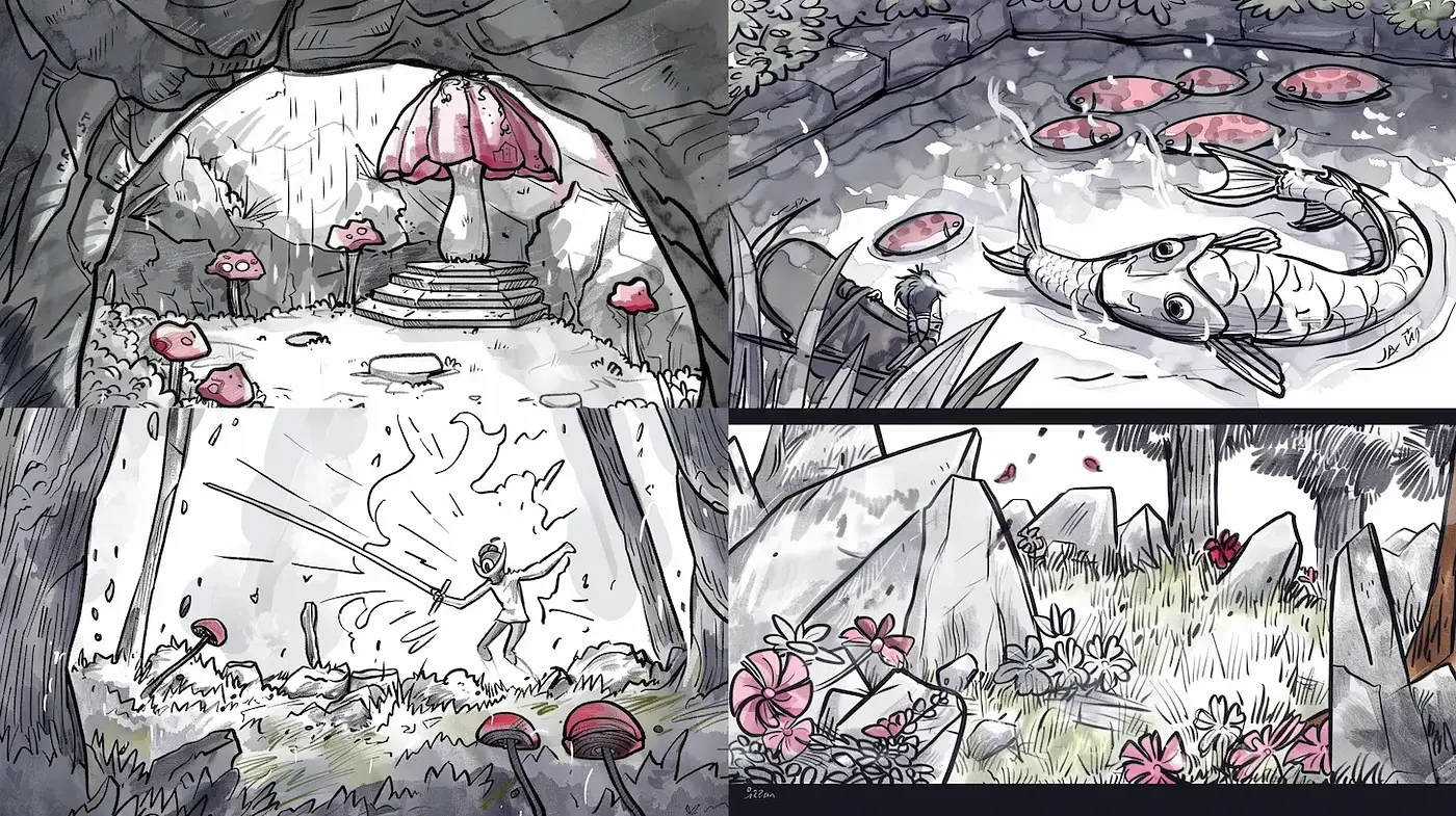 Whimsical and Playful Illustration Inspired by Nature - Midjourney sref style