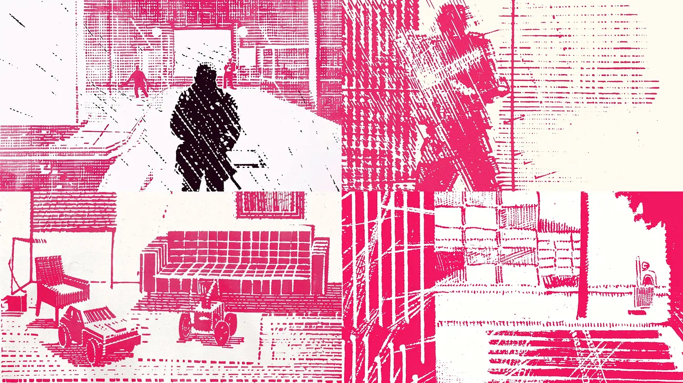 Dual-Tone Urban Rhapsody: A Fusion of Graphic Novel and Screen Printing Techniques - Midjourney sref style