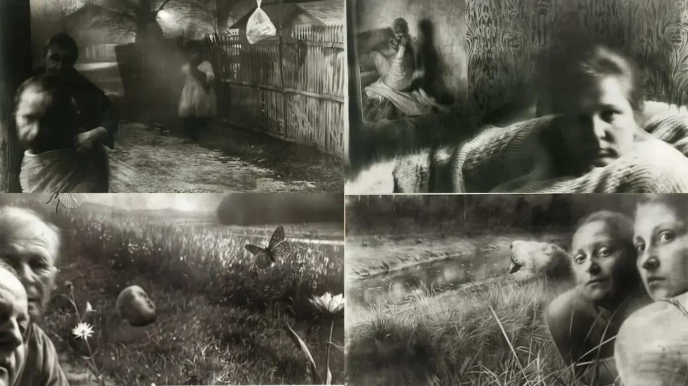 Evocative and Haunting Surreal Black-and-White Visuals - Midjourney sref style