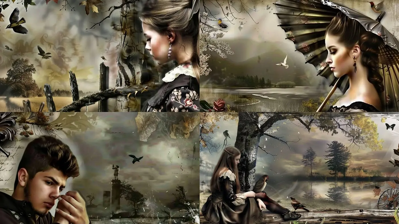 Ethereal Autumn Twilight: A Consistent Harmony of Surrealism and Nostalgia - Midjourney sref style