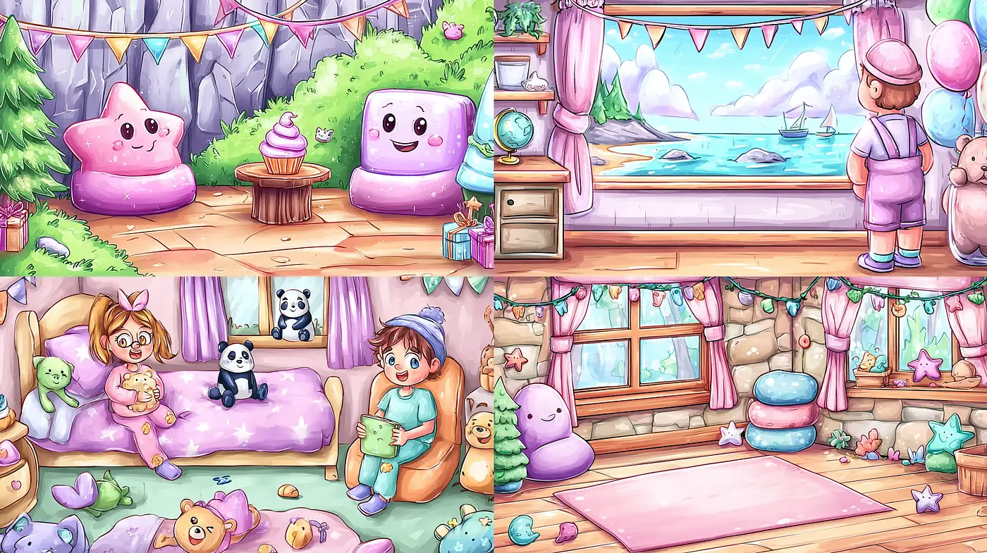 Playful and Whimsical Renderings with Soft, Pastel Aesthetics - Midjourney sref style
