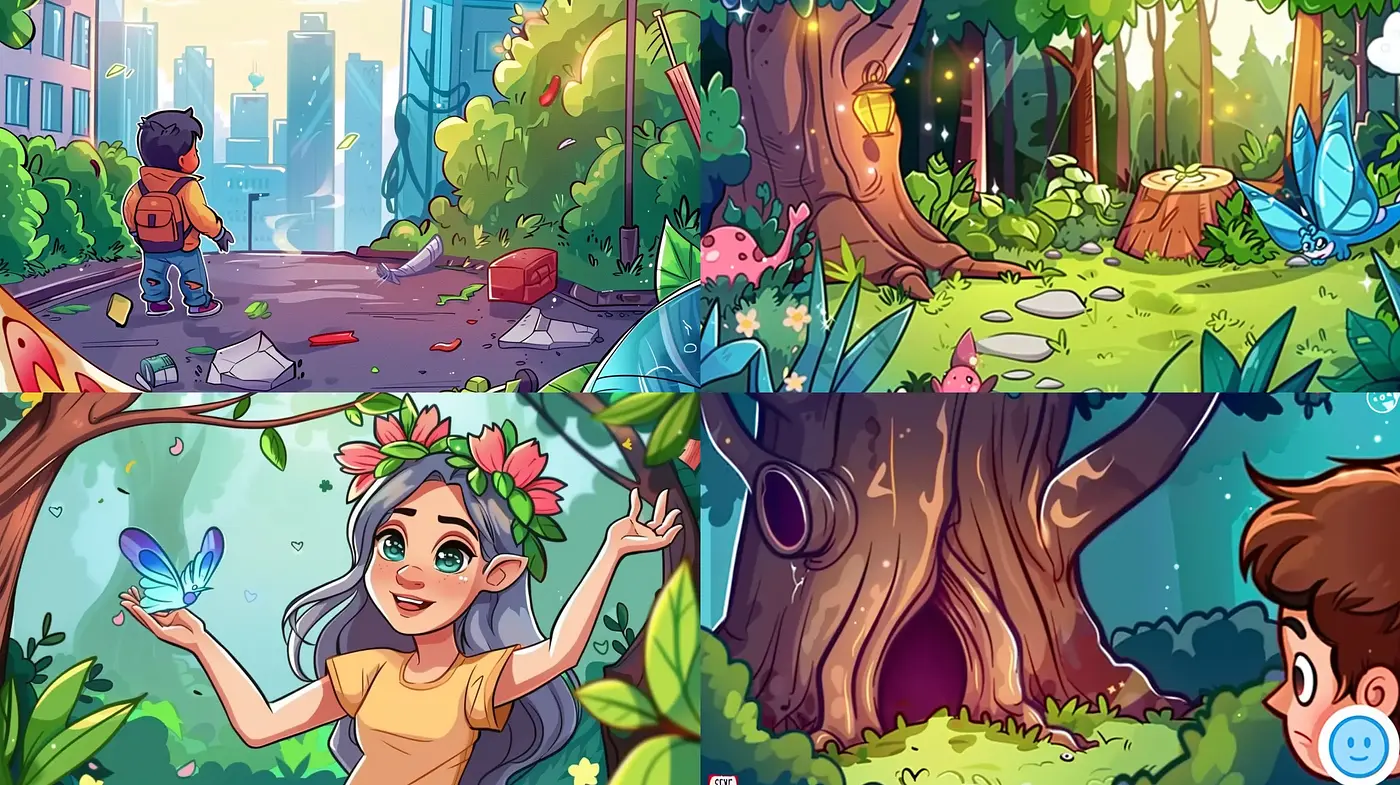 Enchanted Vibrancy: A Lush and Vivid Cartoon Essence - Midjourney sref style