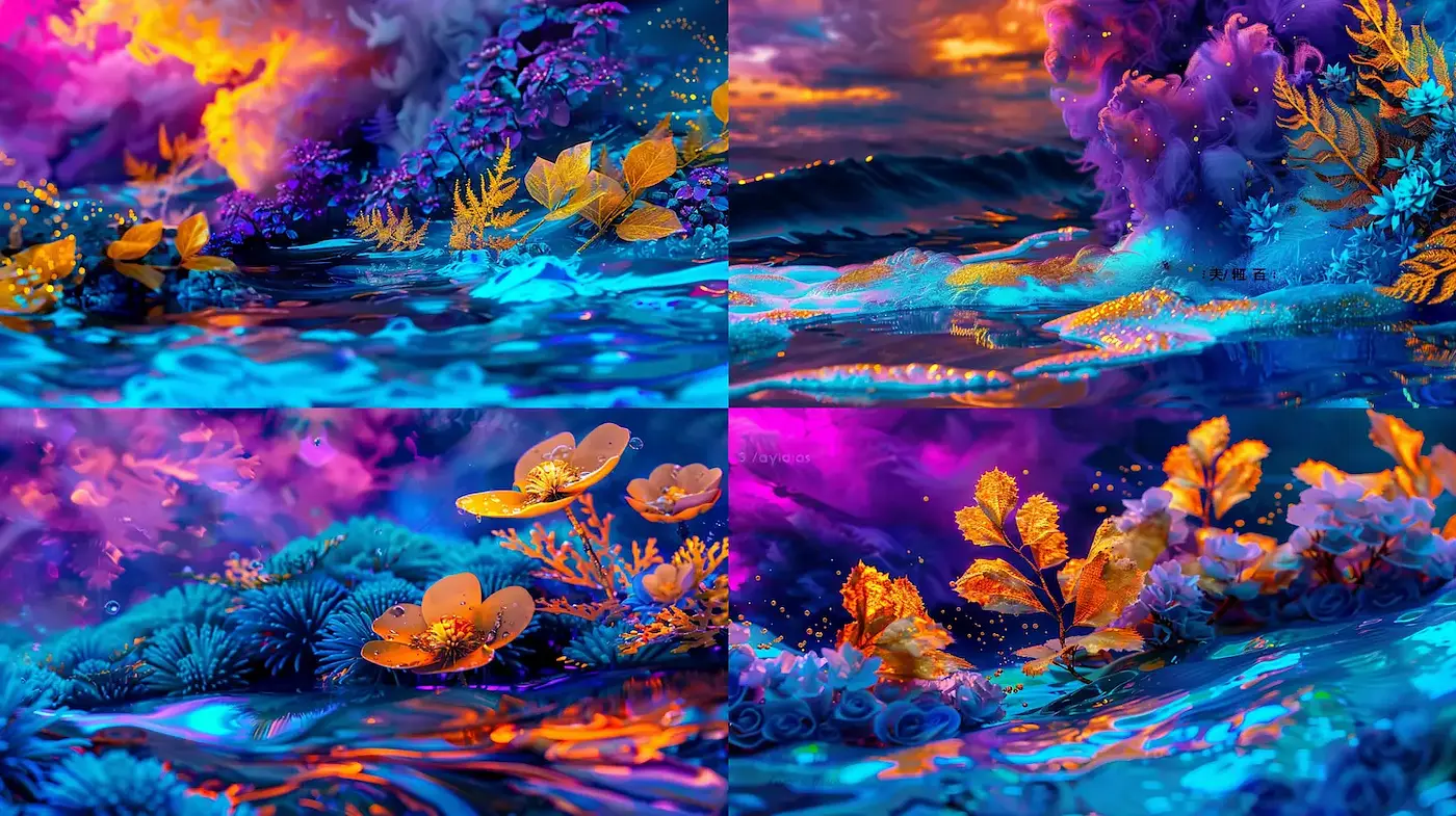 Vibrant and Ethereal Landscape with a Surreal Touch - Midjourney sref style