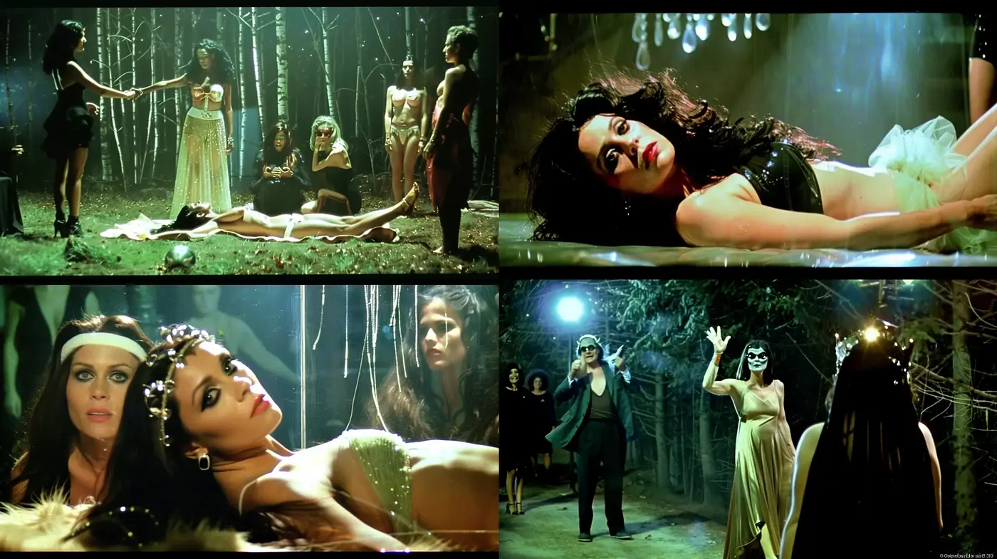 Enigmatic Forest Nocturne: A Synthesis of Chiaroscuro and Cinematic Ambiance - Midjourney sref style
