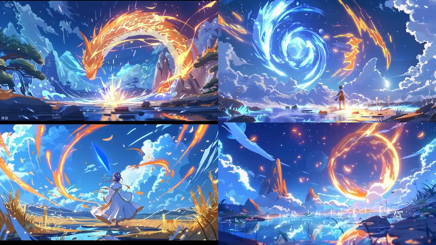 Dynamic and Ethereal Landscapes with Fluid Motion - Midjourney sref style