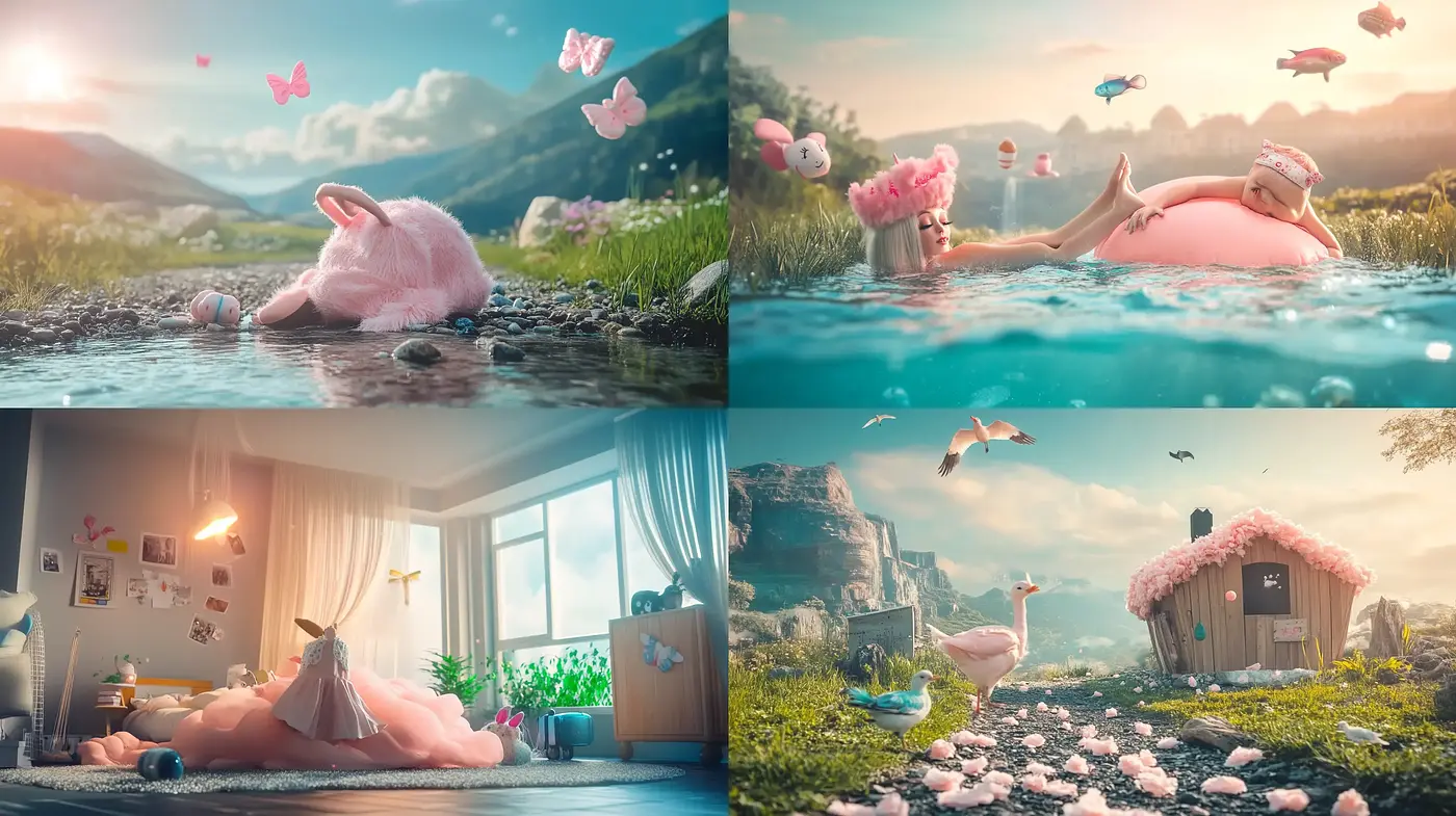 Dreamlike Pastel Visions with Surreal Whimsy - Midjourney sref style