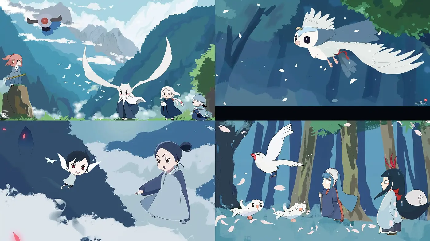 Enigmatic Serenity in Anime-Inspired Pictorials - Midjourney sref style