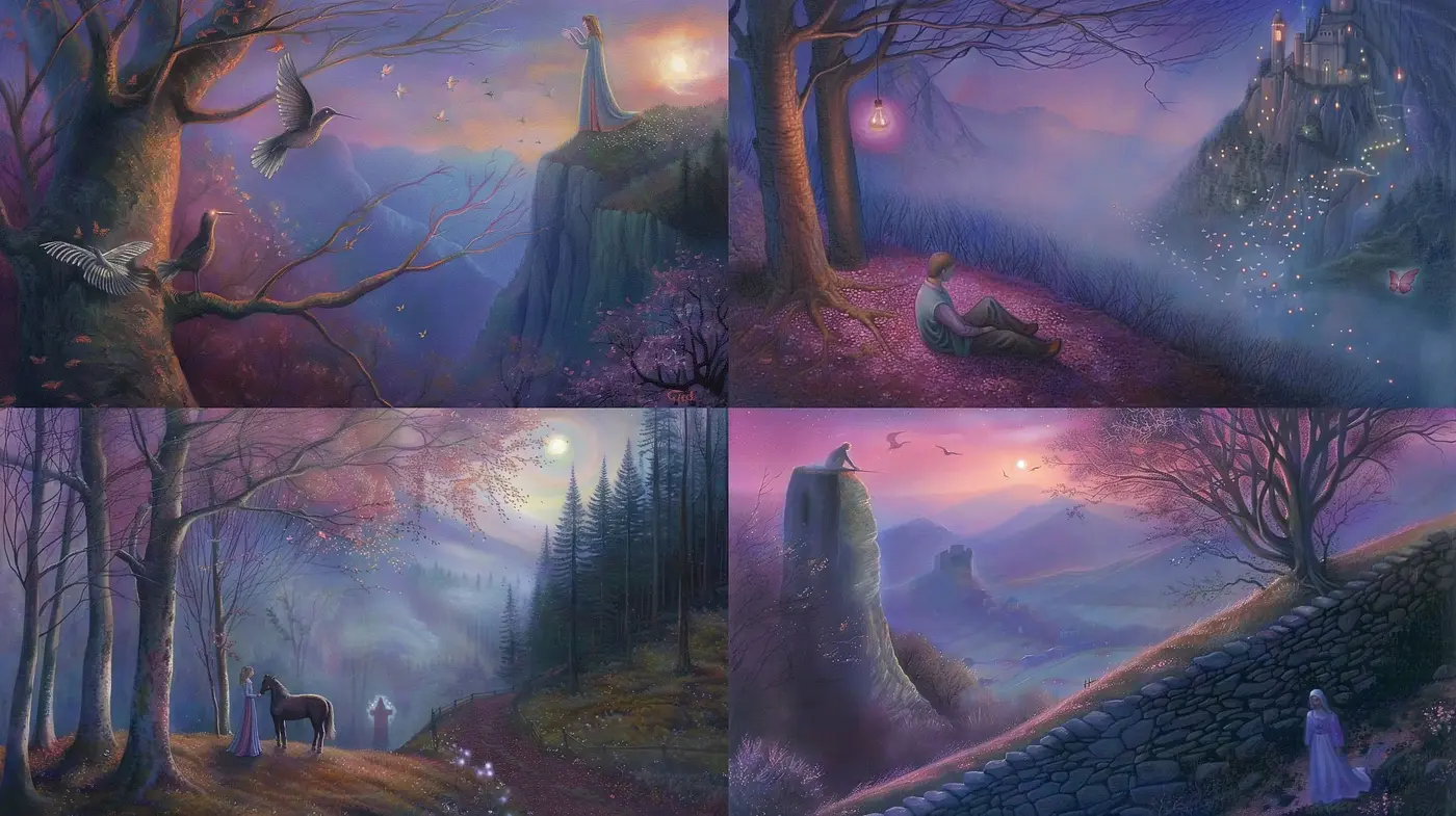 Twilight Mystique of Enchanted Landscapes - Midjourney sref style