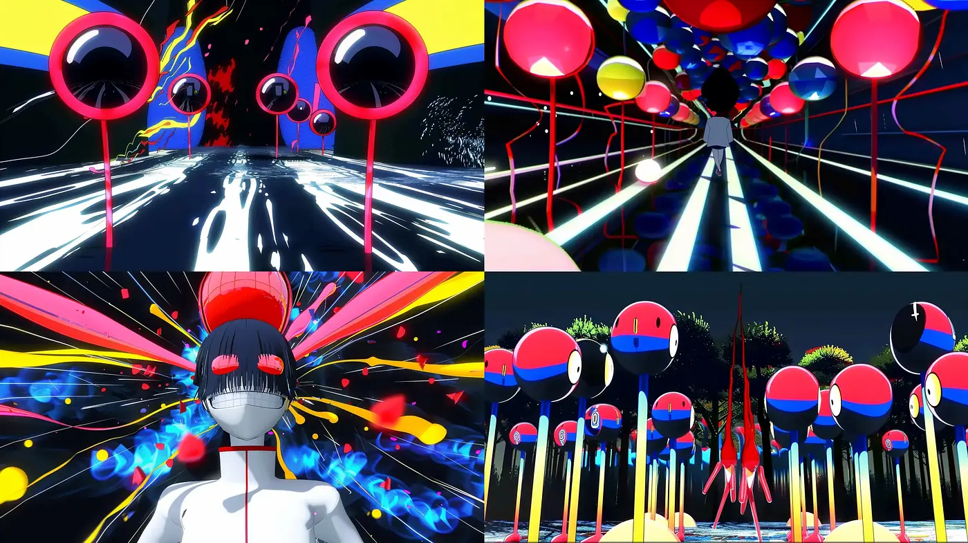 Neon Spectrum: A Fusion of Vivid Hues & Contemporary Digital Artistry - Midjourney sref style