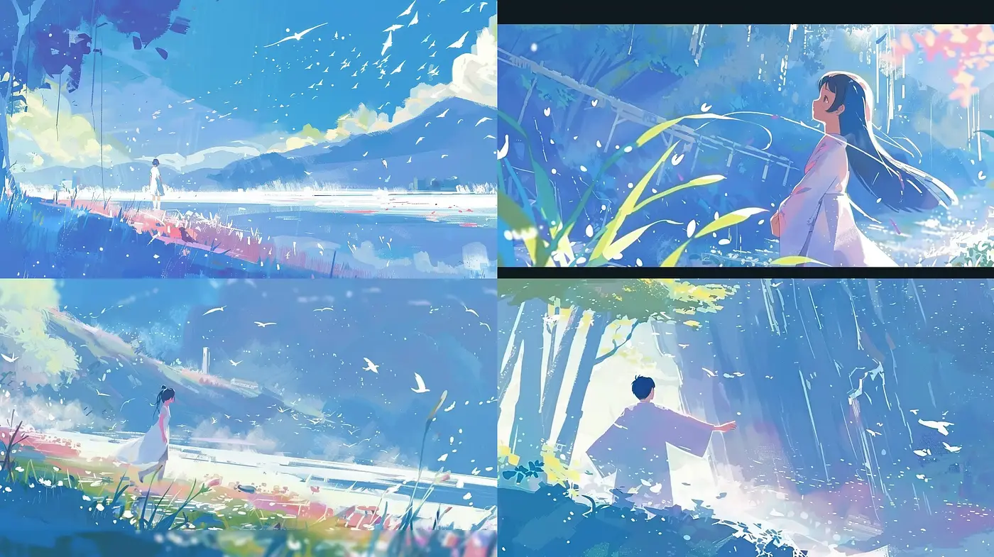 Luminous Impressionist Dreamscape in Cool Tones - Midjourney sref style