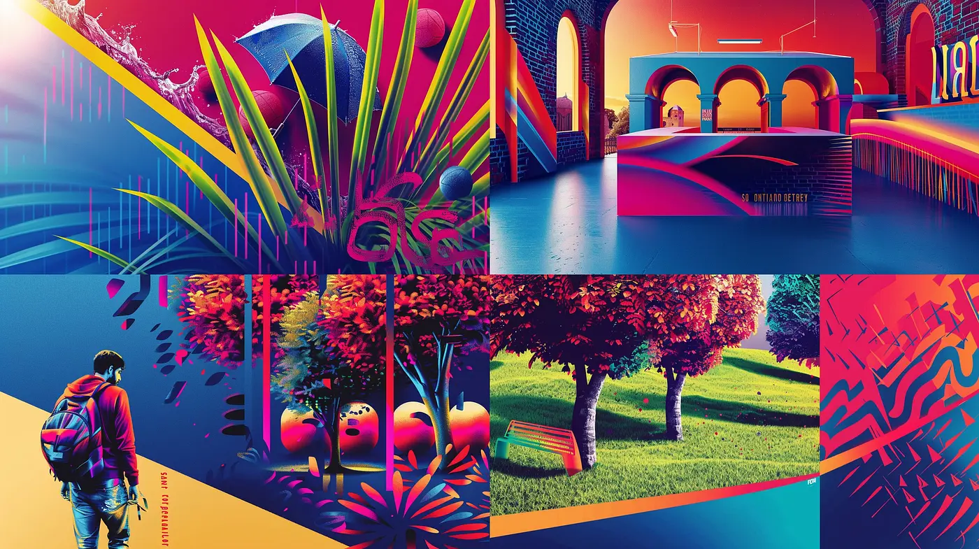 Synesthetic Retro-Futurism: A Harmonic Dance of Vivid Hues and Nostalgic Imagery - Midjourney sref style