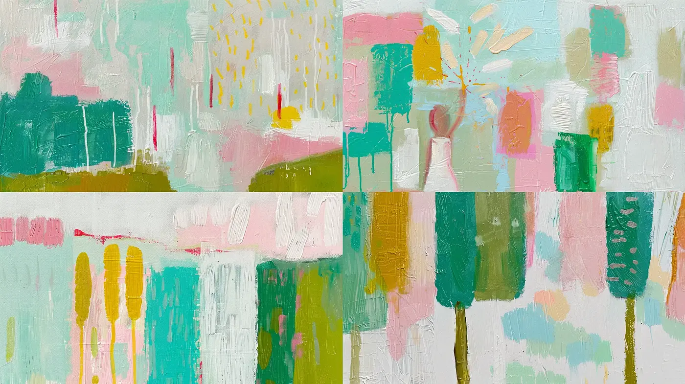 Serene Abstract Pastel Gestures - Midjourney sref style