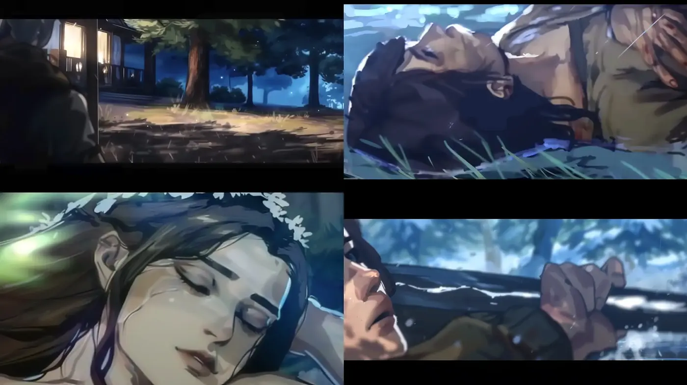 Evocative Twilight Hues in Stylized Anime-Inspired Digital Portraiture - Midjourney sref style