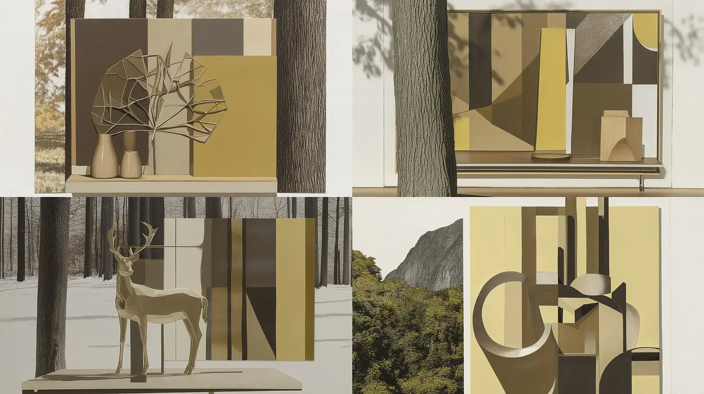 Harmonious Geometric Abstraction in a Serene Nature-Inspired Palette - Midjourney sref style