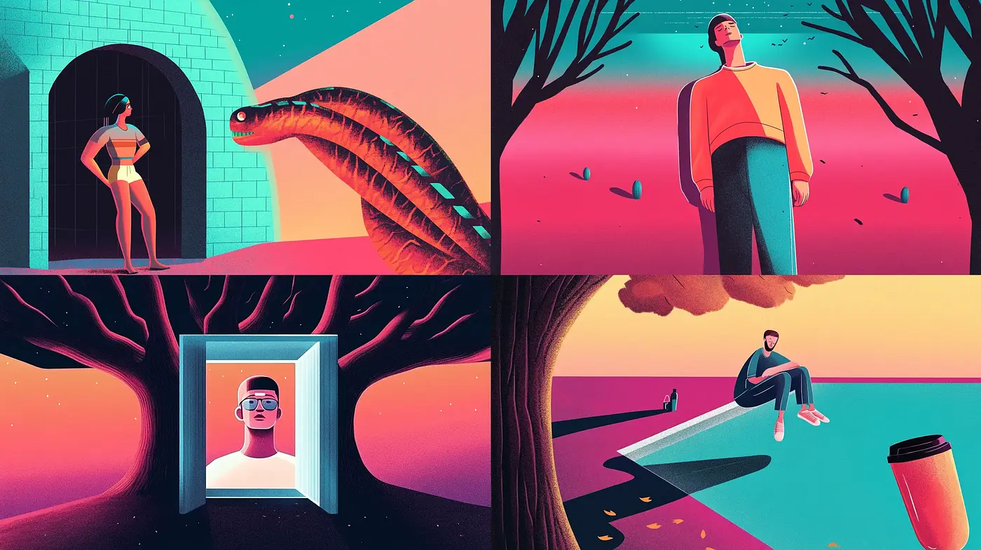 Contemporary Surreal Vistas with a Retro-Futuristic Twist - Midjourney sref style