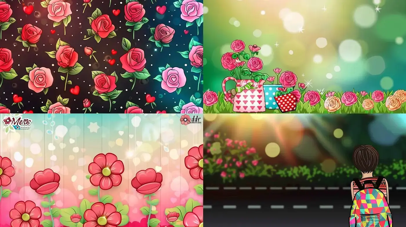 Charming Floral Patterns with a Playful Whimsy - Midjourney sref style