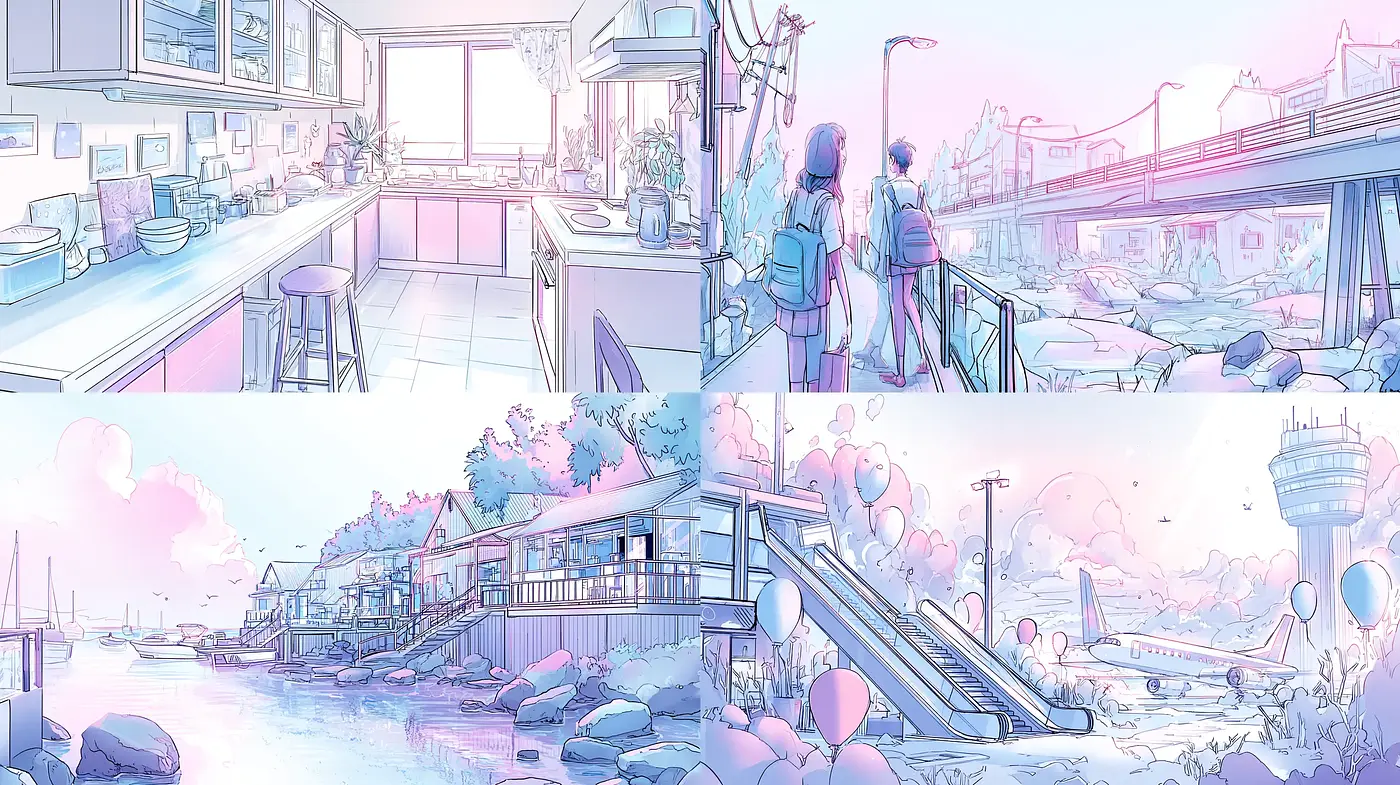 Serene and Dreamy Landscapes with Subtle Artistic Influences - Midjourney sref style