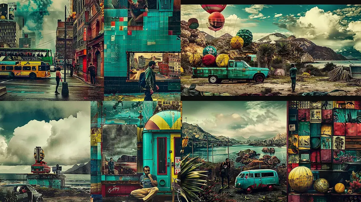 Surrealistic Tapestry of Urban Melancholy - Midjourney sref style