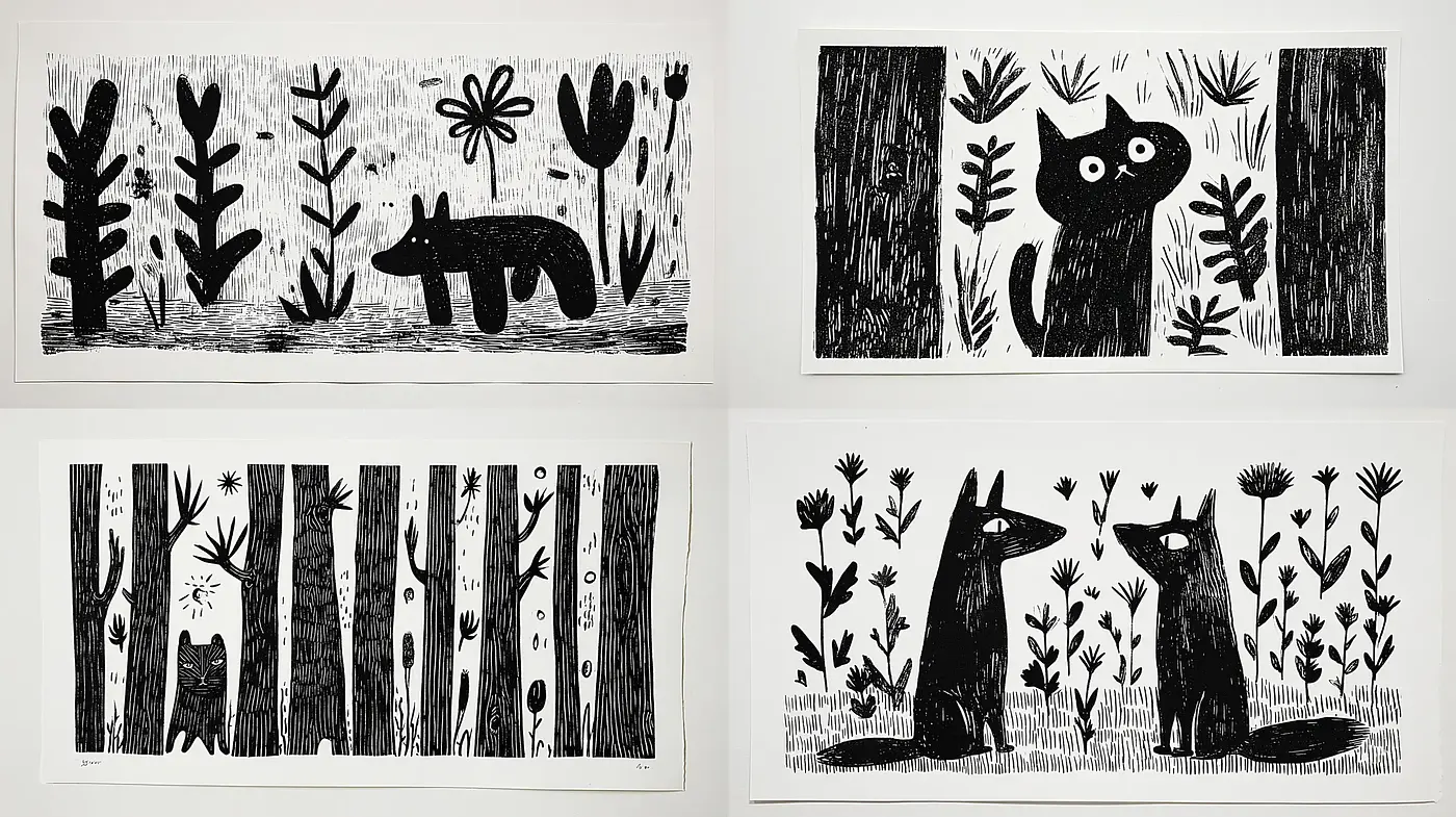 Playful and Whimsical Illustrations with Nature-Inspired Motifs - Midjourney sref style