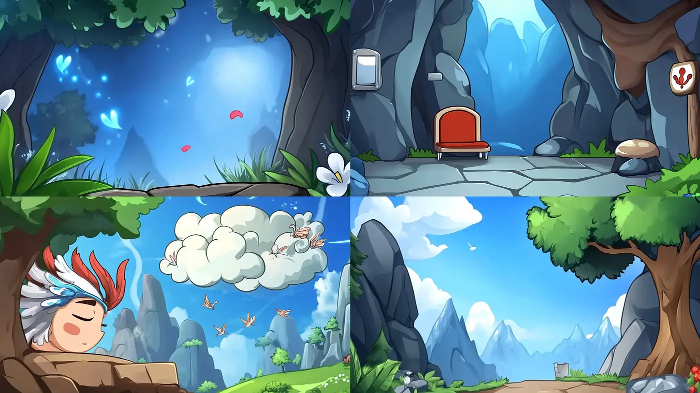 Enchanted Vistas of a Stylized Fantasy World - Midjourney sref style