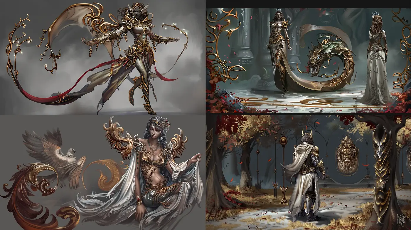 Baroque Elegance and Surreal Fantasy Fusion - Midjourney sref style