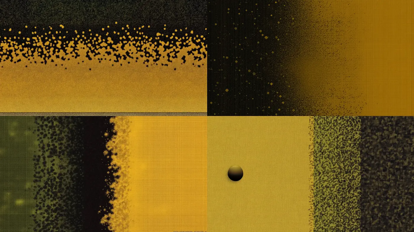 Harmonious Amber Gradients with Textured Transitions - Midjourney sref style