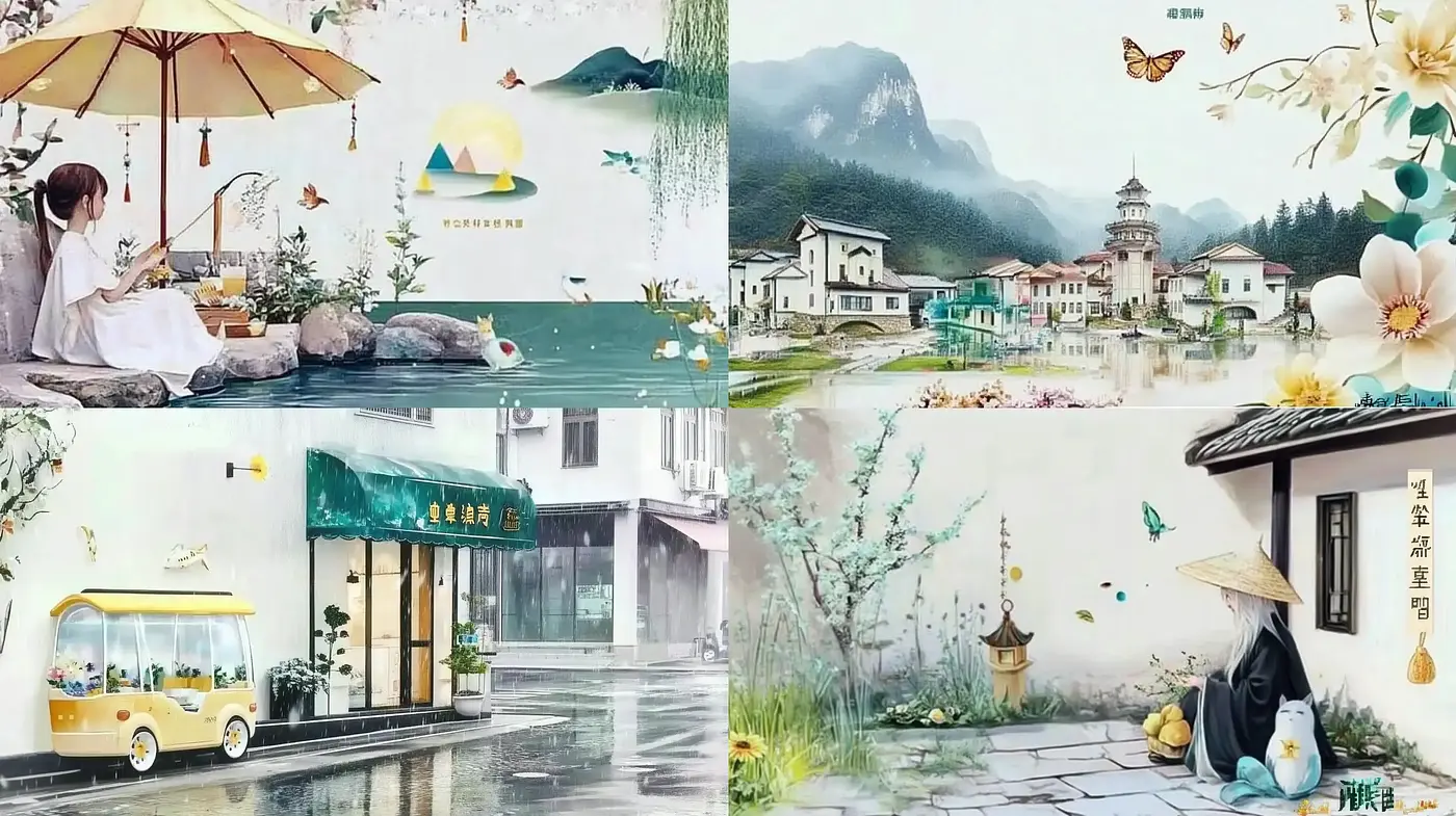 Serene East Asian Watercolor Narratives - Midjourney sref style