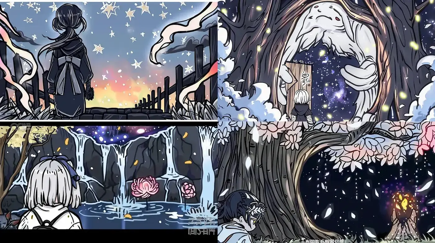Whimsical and Ethereal Storytelling Through Celestial Landscapes and Nature - Midjourney sref style