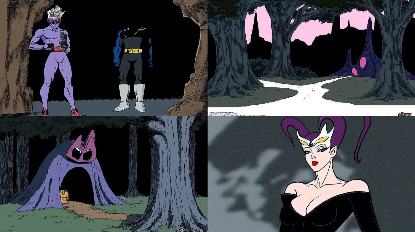 Nocturnal Elegance with a Mysterious Comic Book Essence - Midjourney sref style