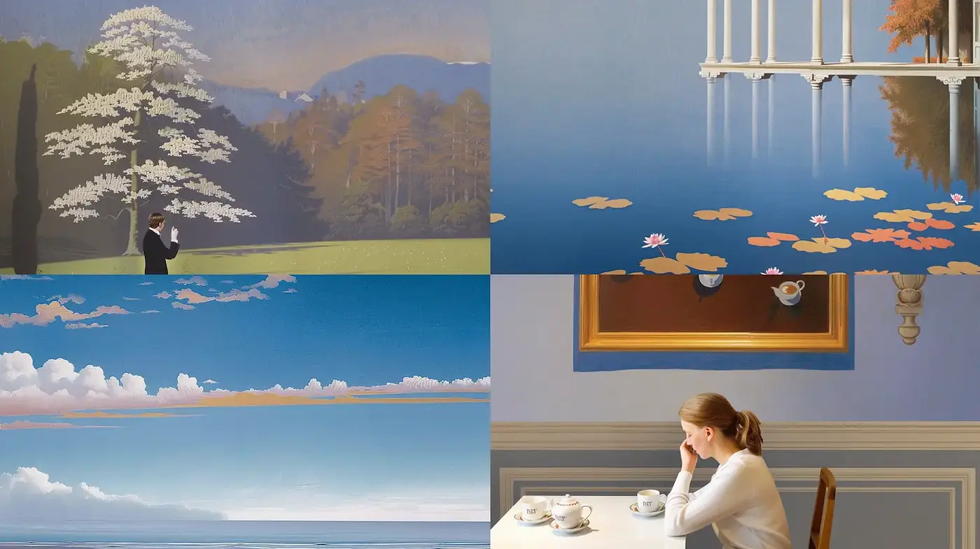 Serene and Dreamlike Landscapes with Subtle Realism - Midjourney sref style