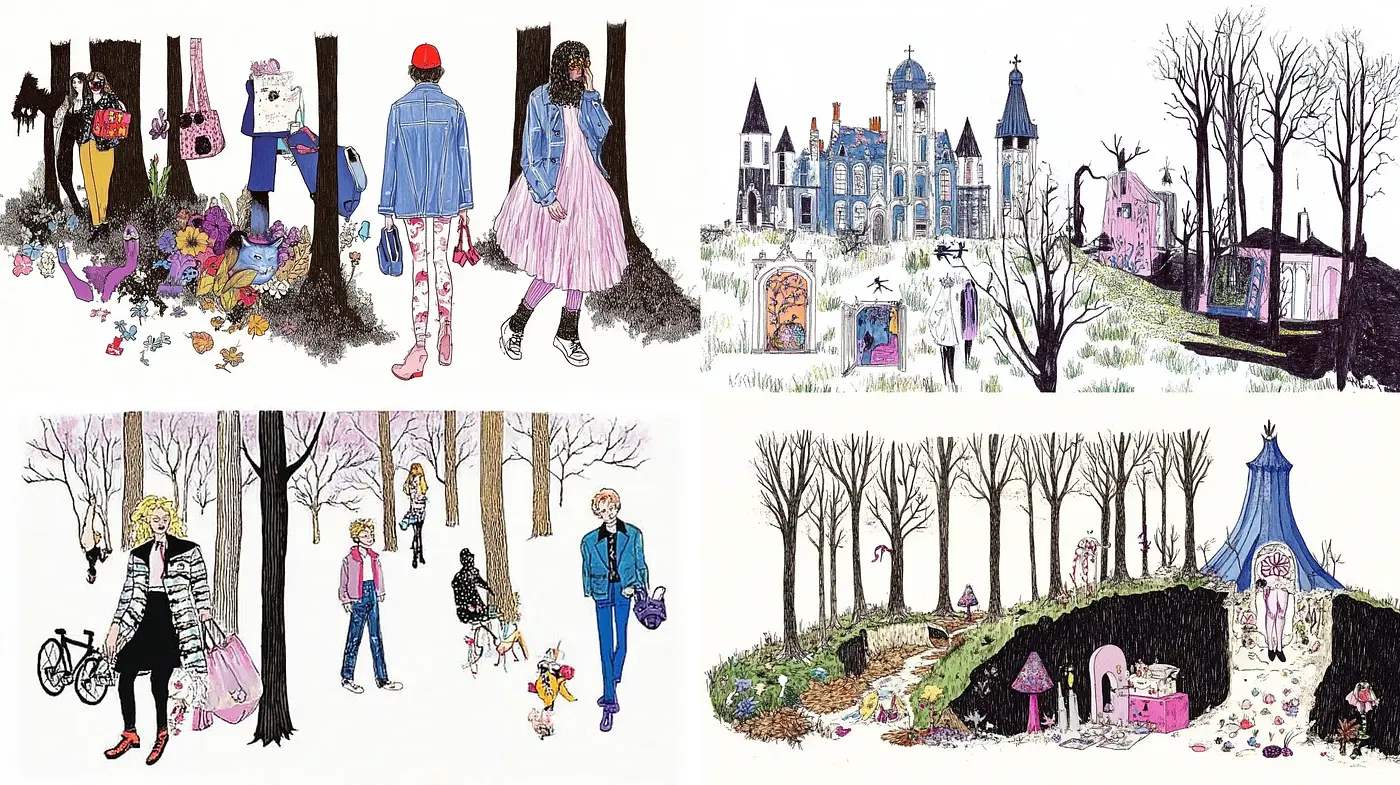 Whimsical Storybook Illustration - Midjourney sref style