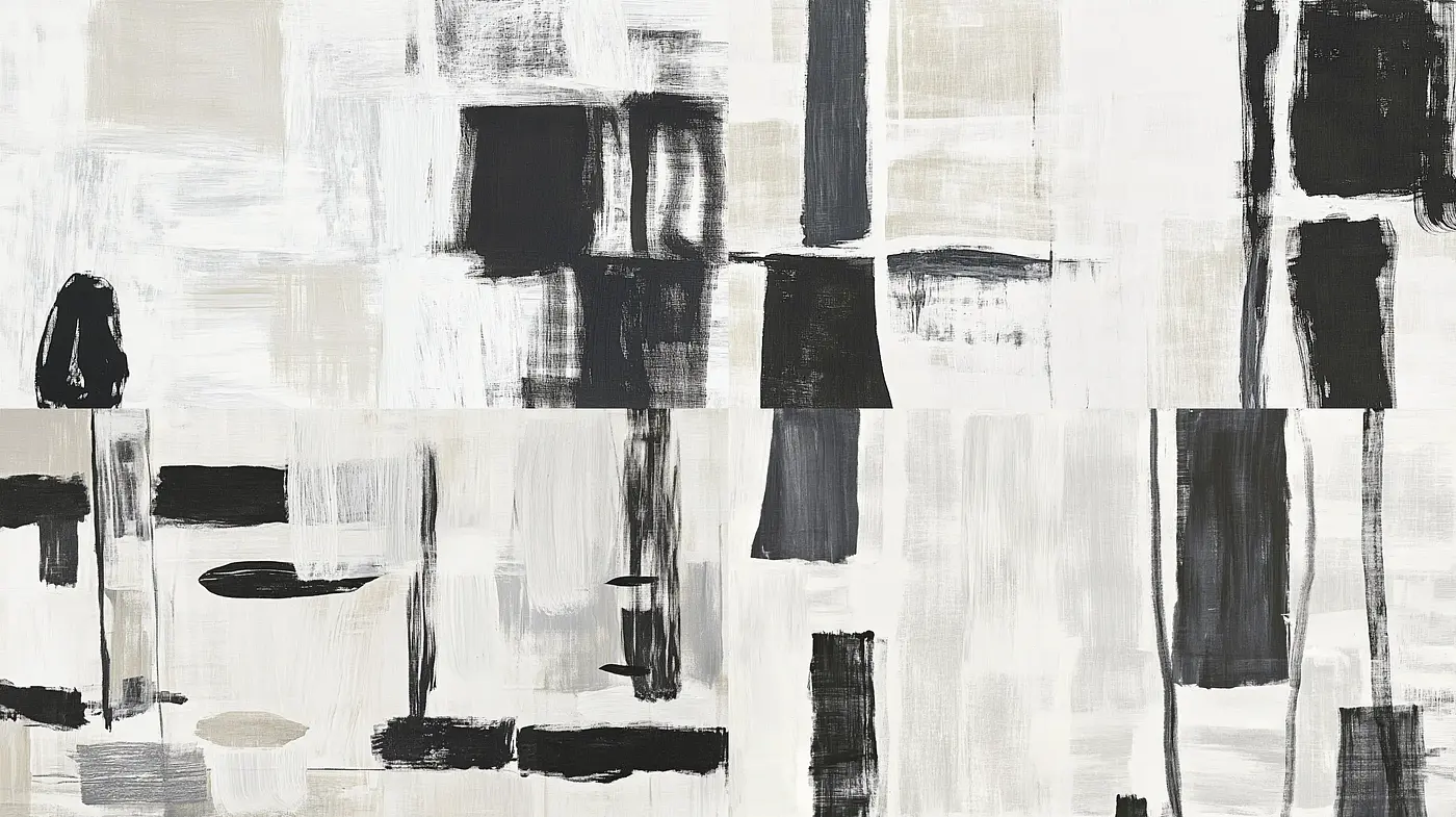 Abstract Expressionist Blocks in Monochrome - Midjourney sref style