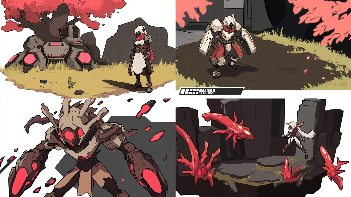 Futuristic Anime-Inspired Mecha and Landscape Fusion - Midjourney sref style