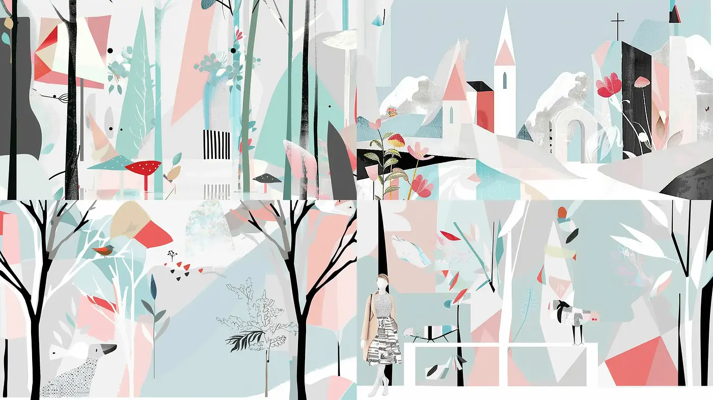 Whimsical Pastel Narratives: A Stylized Journey - Midjourney sref style