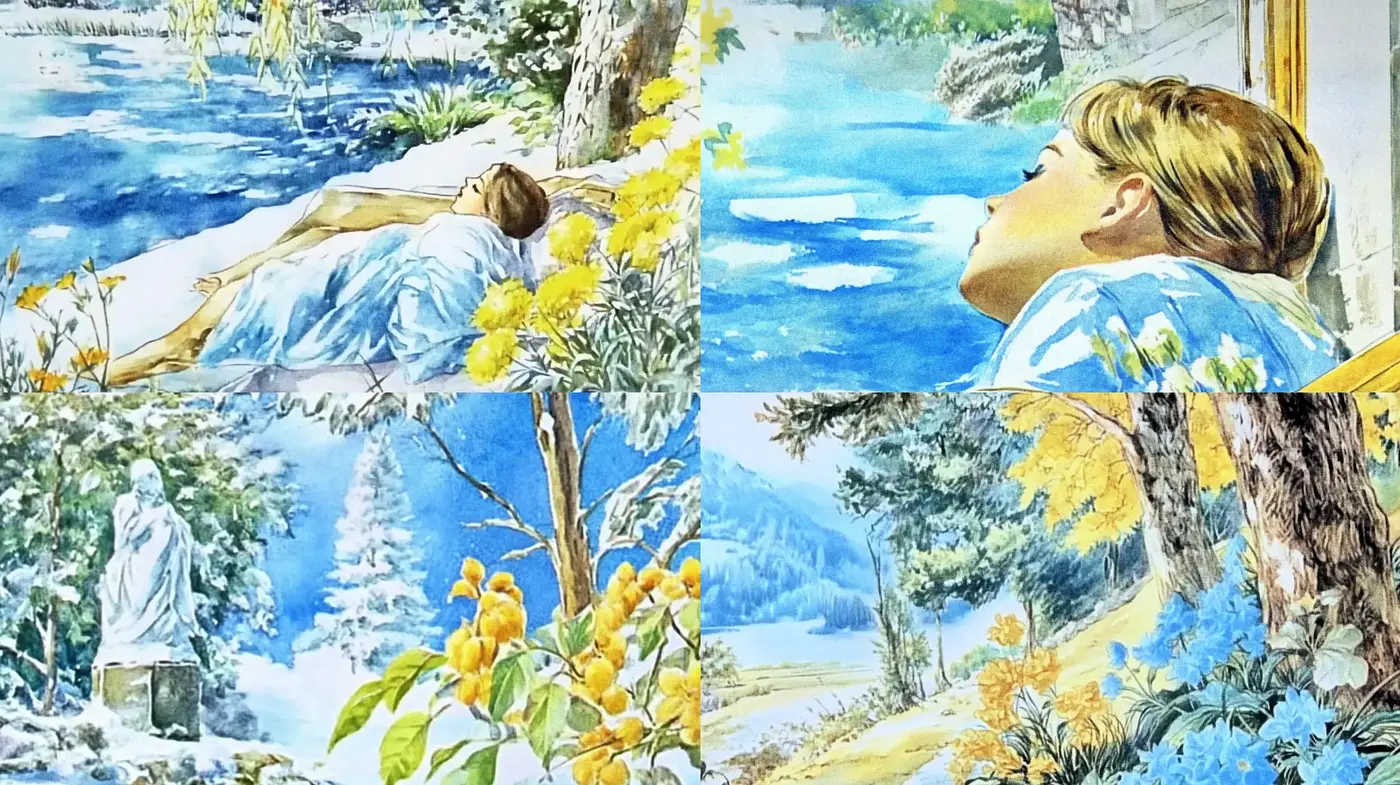 Tranquil Lakeside Reverie in Watercolor - Midjourney sref style
