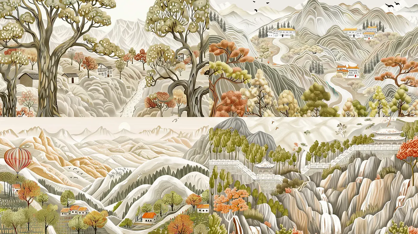 Autumnal Elegance in Rolling Hills: A Tapestry of Earthy Tones - Midjourney sref style