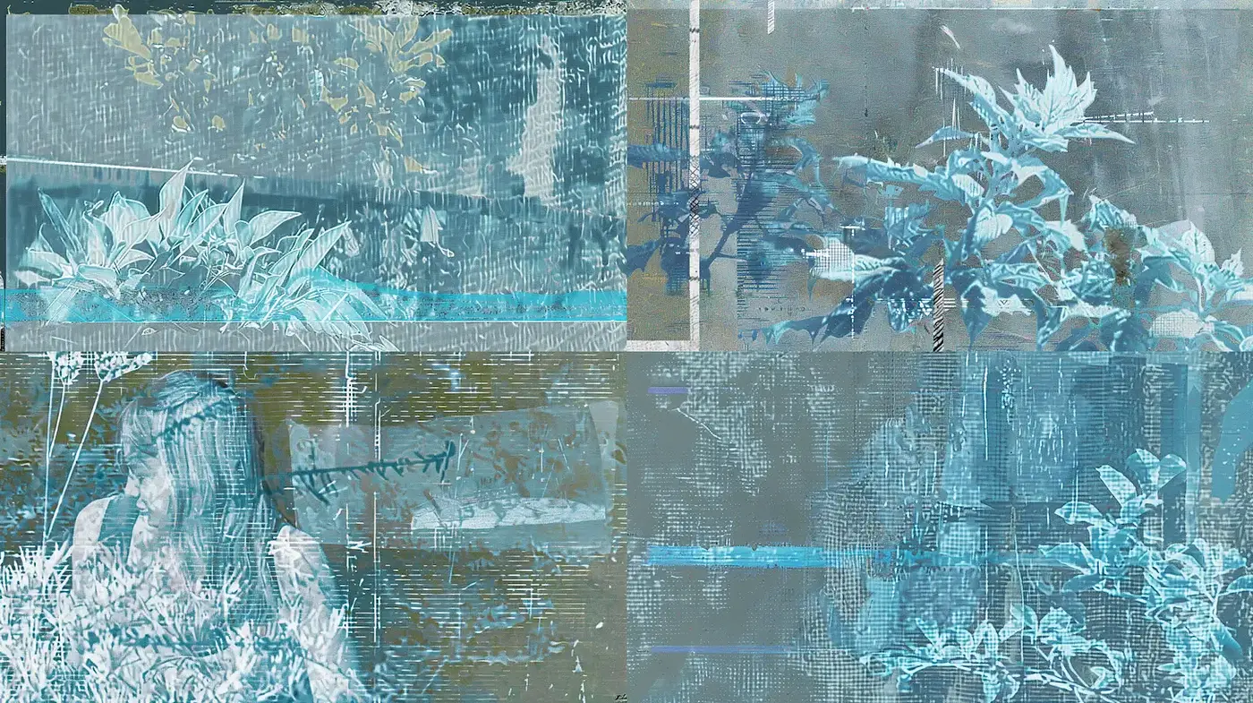 Ethereal Botanical Scenes with Textured Depth - Midjourney sref style