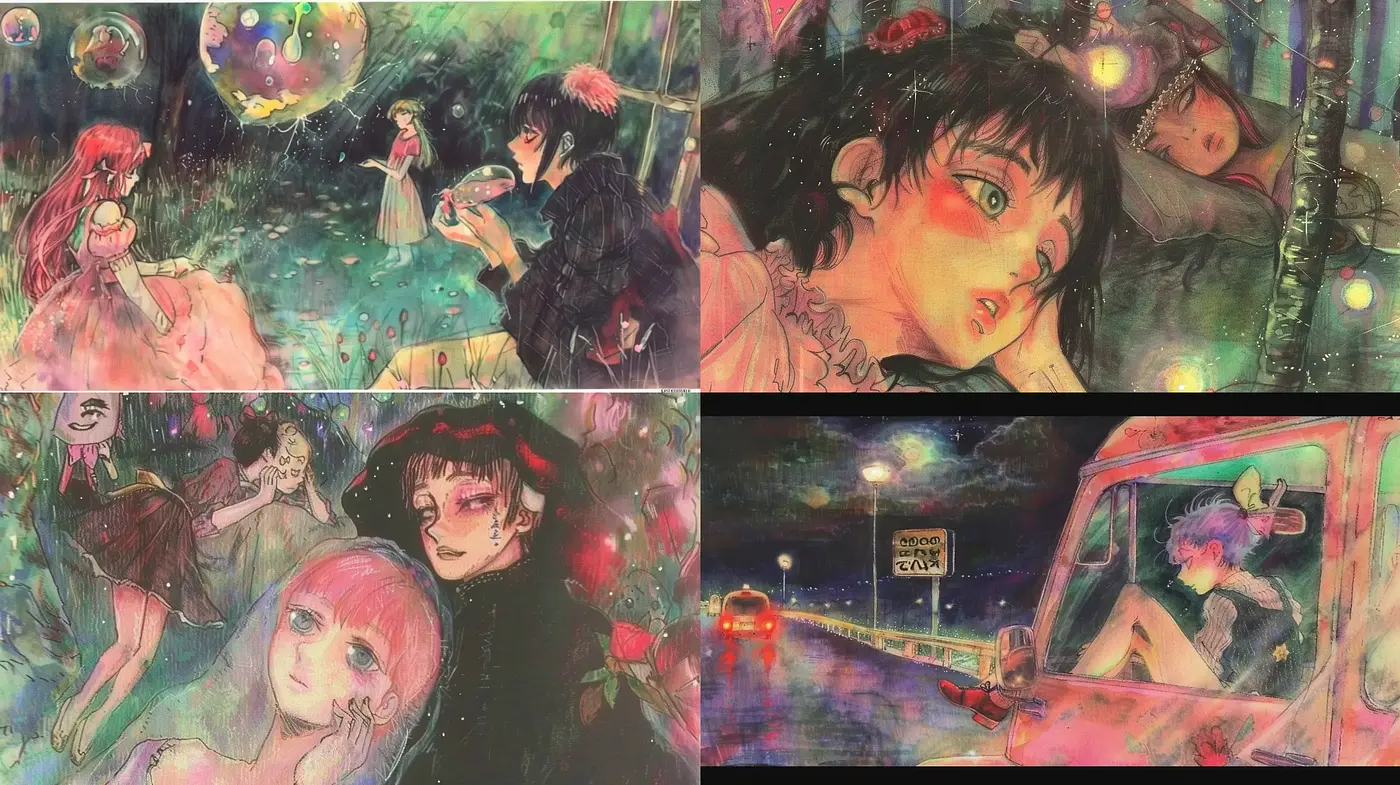 Whimsical Dreamscape: A Fusion of Ethereal Illustration with Post-Impressionist Vibrancy - Midjourney sref style