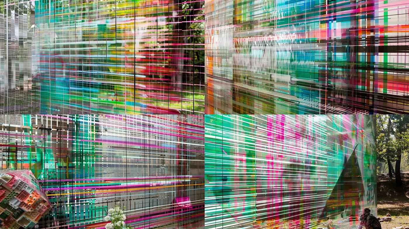 Digitally Woven Chromatic Tapestry – A Study in Abstract Pixelation - Midjourney sref style