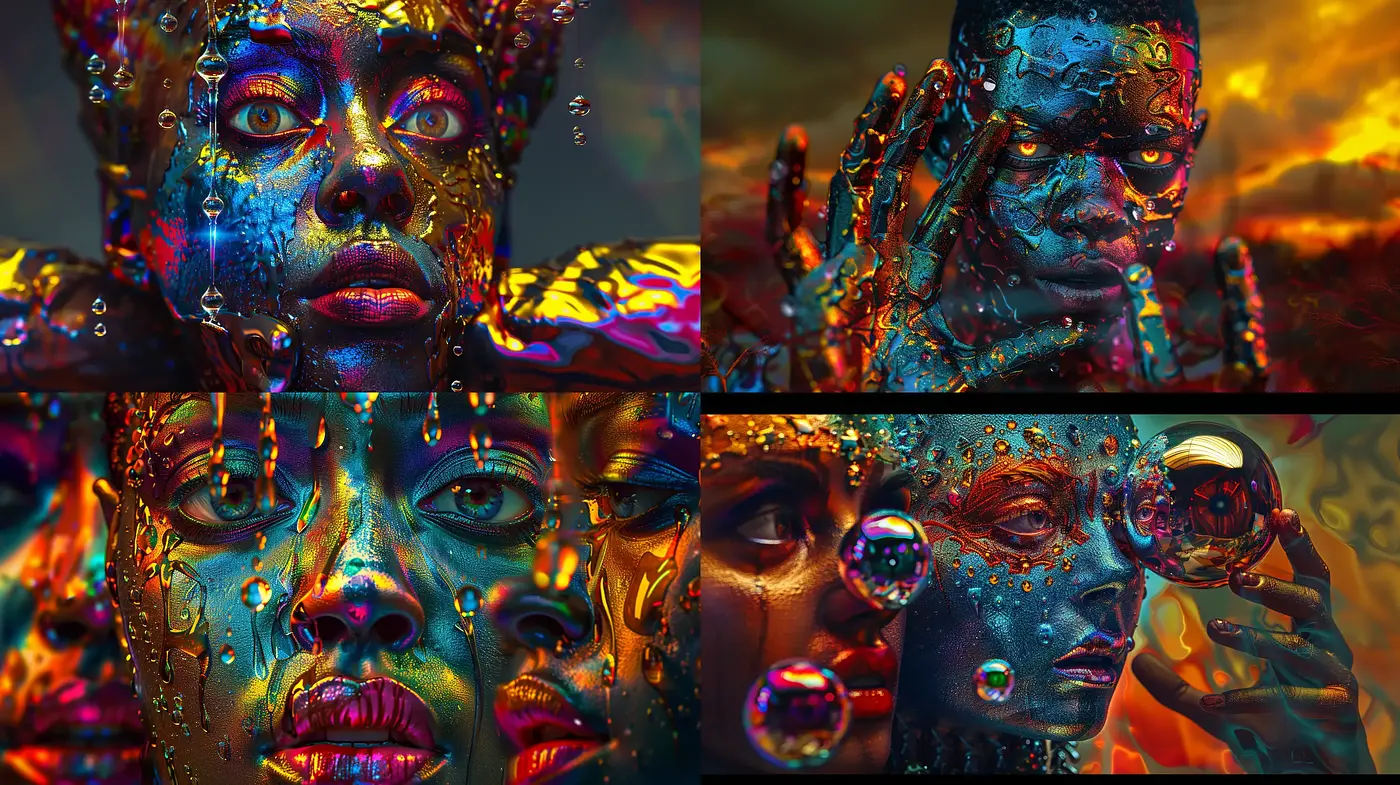 Surreal Phantasmagoria: A Vivid Dreamscape of Chromatic Euphoria - Midjourney sref style