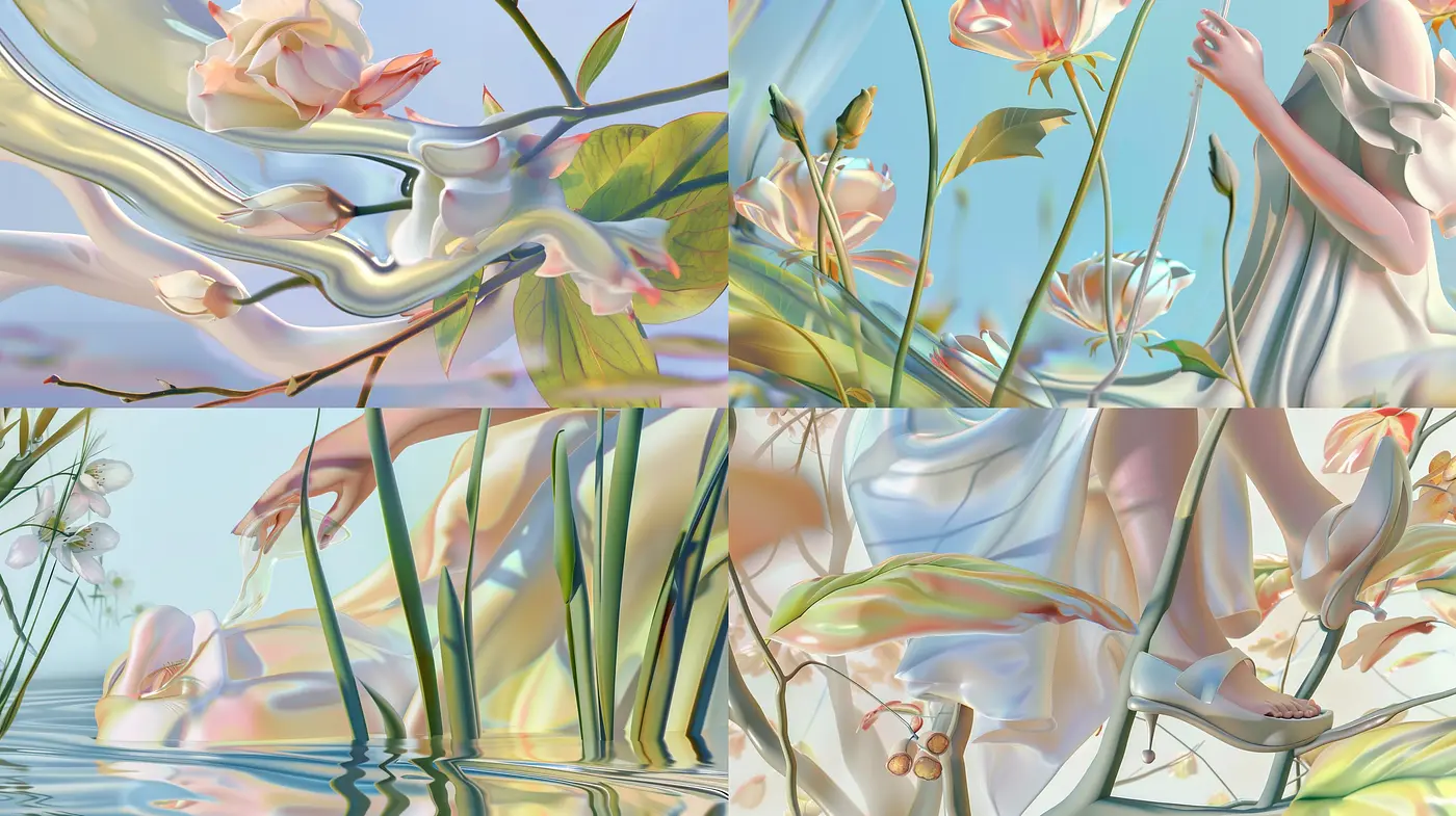 Ethereal Pastel Dreamscape with Surrealist Overtones - Midjourney sref style
