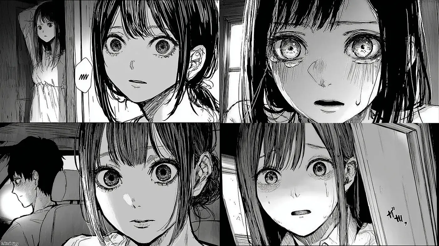 Emotive black and white manga style with psychological undertones - Midjourney sref style