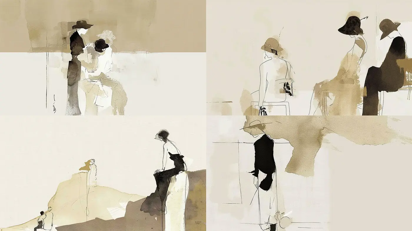 Elegance in Monochrome: Abstract Interpretative Minimalism - Midjourney sref style